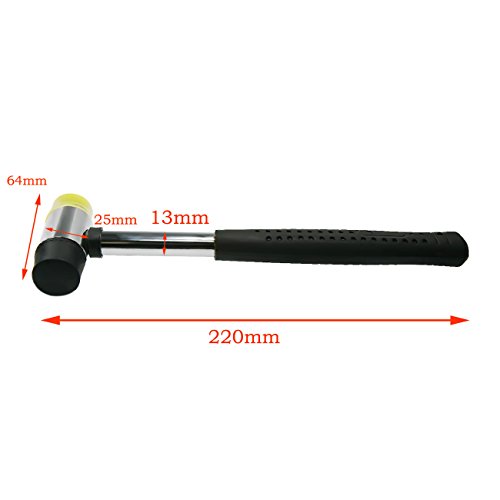 25mm Dual Head Nylon Rubber Hammer Jewelers Metal Mallet,Multipurpose, Doublesided & Lightweight Mallet Soft Hammer for Home Decoration Installation Hand Tool