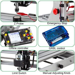 3018 Pro CNC Router Machine All-aluminum Frame PCB PVC Wood Carving XYZ Working Area 300 x 180 x 45mm with Z Probe, Limit Switches, Offline controller, GRBL control, Emergency Stop