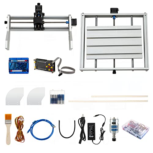 3018 Pro CNC Router Machine All-aluminum Frame PCB PVC Wood Carving XYZ Working Area 300 x 180 x 45mm with Z Probe, Limit Switches, Offline controller, GRBL control, Emergency Stop