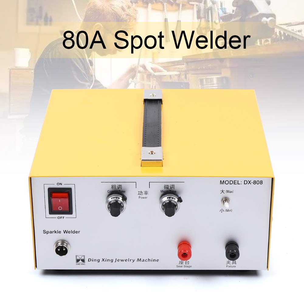 Portable Pulse Sparkle Spot Welder 110V 80A Jewelry Spot Welder, Electric Soldering Machine Spot Welder Welding Machine for Gold/Silver/Steel/Platinum