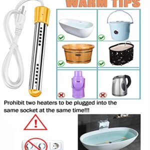 Lolicute 1500w Bucket Heater,Portable Electric Immersion Heater, Bathtub Heater Hot Water for Kitchen/Bathroom/Outdoor with Digital Thermometer