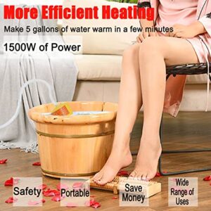 Lolicute 1500w Bucket Heater,Portable Electric Immersion Heater, Bathtub Heater Hot Water for Kitchen/Bathroom/Outdoor with Digital Thermometer