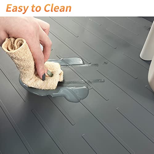 Under Sink Mat for Kitchen Waterproof 34" X 22" Silicone Under Sink Liner with Drain Hole Hold up to 3.3 Gallons Liquid Kitchen Bathroom Cabinet Mat