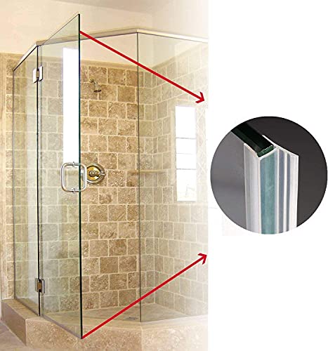 Glass Door Side Seal Strip 100 Inch Frameless Shower Door Side Sweep for 3/8 in Frameless Glass Door