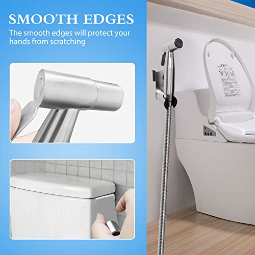 Ikaufen Handheld Bidet Sprayer for Toilet Adjustable Water Pressure Control Bidet Hose Attachment for Bathroom Shower Spray Stainless Steel Cloth Diaper Sprayer Kit…