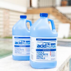 Acid Blue Muriatic Acid by CPDI - Swimming Pool pH Reducer Balancer | Buffered, Low-Fume - Case (4 Gallons)