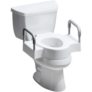 bemis rise 4.5" toilet seat with dual lock and security arms white