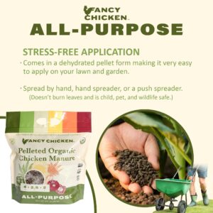 Fancy Chicken All-Purpose Manure - 5lbs Pelleted Dried Organic Chicken Manure | All-Natural Plant Food | Ideal for Vegetables Plants Fruits Trees Lawn Gardening & Farming | USDA Organic