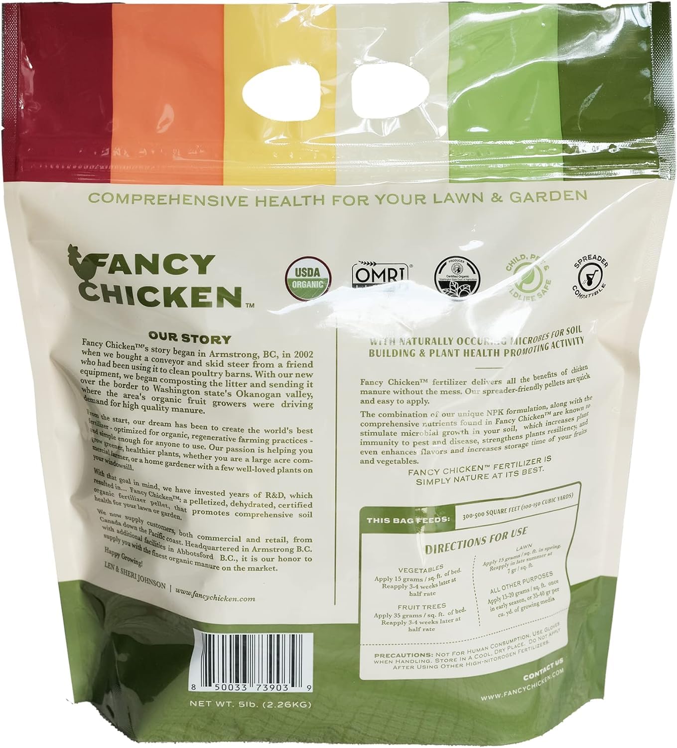 Fancy Chicken All-Purpose Manure - 5lbs Pelleted Dried Organic Chicken Manure | All-Natural Plant Food | Ideal for Vegetables Plants Fruits Trees Lawn Gardening & Farming | USDA Organic