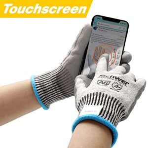 Schwer 6 Pairs Cut Resistant Gloves ANSI A6 Cut Proof Work Gloves, Touchscreen, for Men and Women Used to Woodworking, Glass Cutting, Construction, Cargo Handling, Material Sorting, Car Repair（M）