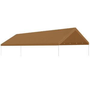 strong camel outdoor carport conopy cover 10x20 ft replacement for car tent top with ball bungees, tan (only cover, frame not included)
