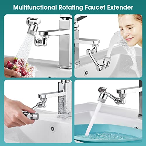 1080° Rotating Faucet Extender Aerator, SOONAN Universal Splash Filter Faucet,1080 Degree Swivel Faucet Aerator Sink Face Wash Attachment with 2 Water Outlet Mode