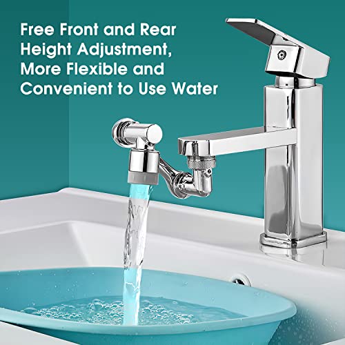 1080° Rotating Faucet Extender Aerator, SOONAN Universal Splash Filter Faucet,1080 Degree Swivel Faucet Aerator Sink Face Wash Attachment with 2 Water Outlet Mode