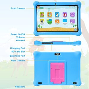 Kids Tablet 10 inch Tablets: qunyiCO 10'' Tablet for Kids 2GB + 32GB Android Tablet 2MP+8MP Camera 1280*800 IPS Touch Screen Kid-Proof Case Parental Control Learning App on Google Certified Playstore