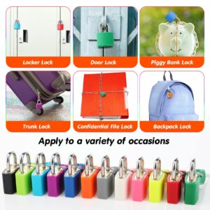 Photect Suitcase Lock with Key Metal Padlock with Key Multicolor Lock Luggage Locks Small Lock Mini Padlocks Luggage Padlocks for School Gym Classroom Matching Game Travel (12, Vivid Colors)