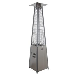 touchstone citadel™ 40,000 btu pyramid outdoor propane patio heater - 89 inches tall - tempered glass quartz tube - built-in tip/tilt auto shut off - wheel kit included - 40001