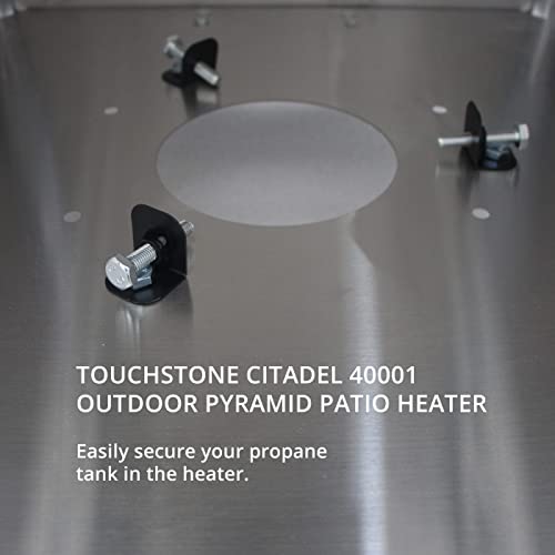 Touchstone Citadel™ 40,000 BTU Pyramid Outdoor Propane Patio Heater - 89 Inches Tall - Tempered Glass Quartz Tube - Built-in Tip/Tilt Auto Shut Off - Wheel Kit Included - 40001