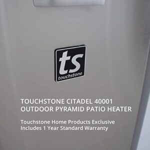 Touchstone Citadel™ 40,000 BTU Pyramid Outdoor Propane Patio Heater - 89 Inches Tall - Tempered Glass Quartz Tube - Built-in Tip/Tilt Auto Shut Off - Wheel Kit Included - 40001