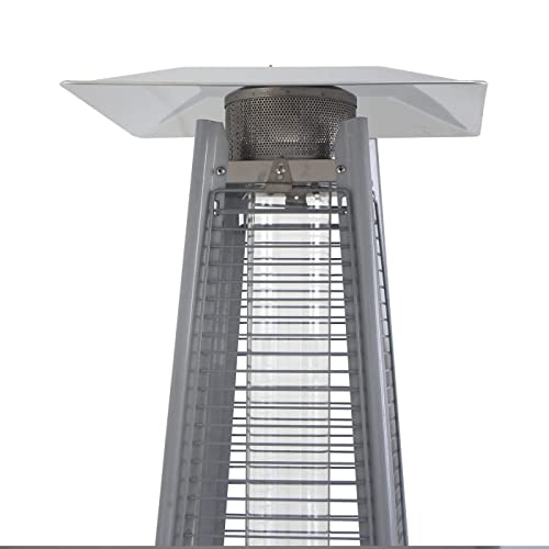Touchstone Citadel™ 40,000 BTU Pyramid Outdoor Propane Patio Heater - 89 Inches Tall - Tempered Glass Quartz Tube - Built-in Tip/Tilt Auto Shut Off - Wheel Kit Included - 40001