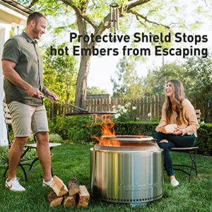 Solo Stove Yukon Big Yard Bundle 2.0 | Incl. Yukon Smokeless Fire Pit with Stand, Shelter, Shield, Portable for Wood Burning, Removable Ash Pan, Stainless Steel, H: 19.8in x Dia: 27in, 50.85lbs