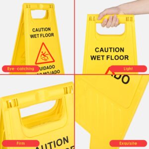 KURPHOYIN Wet Floor Sign 4-Packs 2-Sided Caution Sign Slippery when Wet Sign Commercial A Frame 24 Inches Height