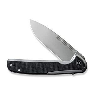 CIVIVI Voltaic Folding Knife 3.48-in Silver Bead Blasted 14C28N Blade Stainless Steel Handle with G10 Inlay Nested Frame Lock Pocket Knife EDC Knife C20060-2