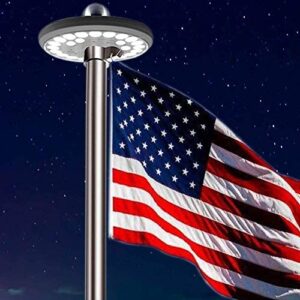 Solar-Powered Waterproof Flagpole Light with 26 LED Downlights & Auto On/Off