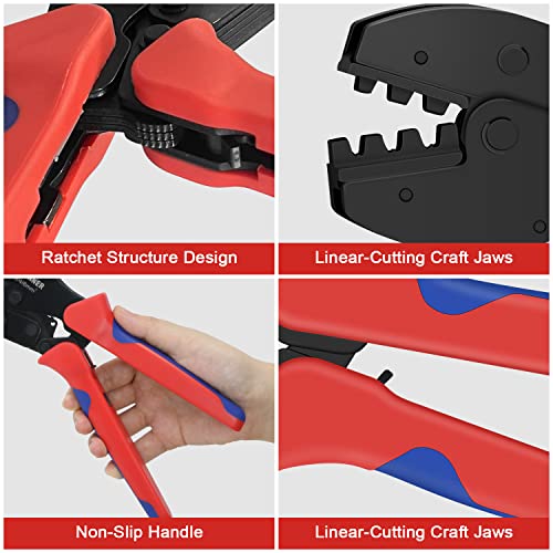 DEWINNER 39PCS Solar Crimping Tool Kits MC4 for 2.5/4/6mm², Wire Cable Cutter for AWG26-10 with 6 Sets Solar Panel Wire Connector