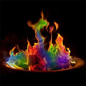 halloween party flames color changing powder for fire pit campfire, bonfire, outdoor fireplace for carnival party festival decorative supplies, 10g