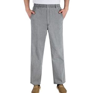 maiyifu-gj linen lightweight pants for men casual elastic waist loose fit pant summer beach yoga comfort long trousers (dark grey,xx-large)