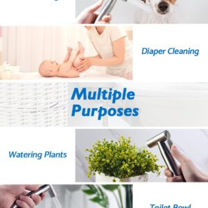 2 Packs BRITULIF Bidet Sprayer for Toilet, Hand Sprayer Bidet with Adjustable Jet Spray for Toilet Handheld Bidet Cloth Diaper Sprayer Set Muslim Shower Bidet Handheld-Easy to Install