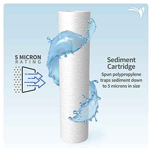 AquaticLife 10-Inch Sediment, Carbon Block and Carbon Plus Chloramine Water Filter Replacement Cartridge Kit for RODI System Reverse Osmosis Deionization Filtration Unit