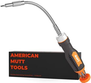american mutt tools 12 in 1 ratcheting flexible screwdriver – flexible screwdriver tool with bit holder | flexible shaft screwdriver, bendable screwdriver extension, flex screwdriver