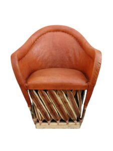 mueble silla equipal tradicional mexicano estilo charro en color naranja hecho por equipales san jose, ideal para tu hogar, bar, restaurante, jardin, oficina, playa, hotel artesanal