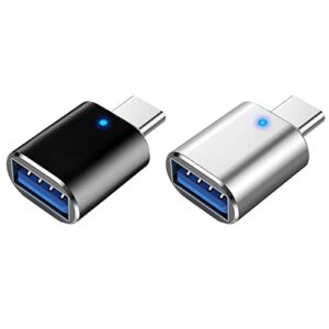 usb c to usb adapter (2-pack), usb-c to usb 3.1 otg adapter compatible with laptop, tablet, macbook, phone, computer speakers, ps