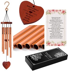 skylarose memorial wind chimes - sympathy gifts, memorial & bereavement gifts for loss of loved one condolence gift remembrance & in memory of loved one wind chimes for outside decor, 32", rose gold