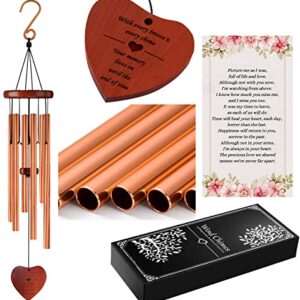 SkylaRose Memorial Wind Chimes - Sympathy Gifts, Memorial & Bereavement Gifts for Loss of Loved One Condolence Gift Remembrance & in Memory of Loved One Wind Chimes for Outside Decor, 32", Rose Gold