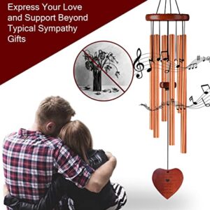 SkylaRose Memorial Wind Chimes - Sympathy Gifts, Memorial & Bereavement Gifts for Loss of Loved One Condolence Gift Remembrance & in Memory of Loved One Wind Chimes for Outside Decor, 32", Rose Gold