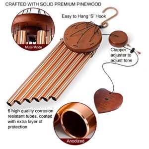 SkylaRose Memorial Wind Chimes - Sympathy Gifts, Memorial & Bereavement Gifts for Loss of Loved One Condolence Gift Remembrance & in Memory of Loved One Wind Chimes for Outside Decor, 32", Rose Gold