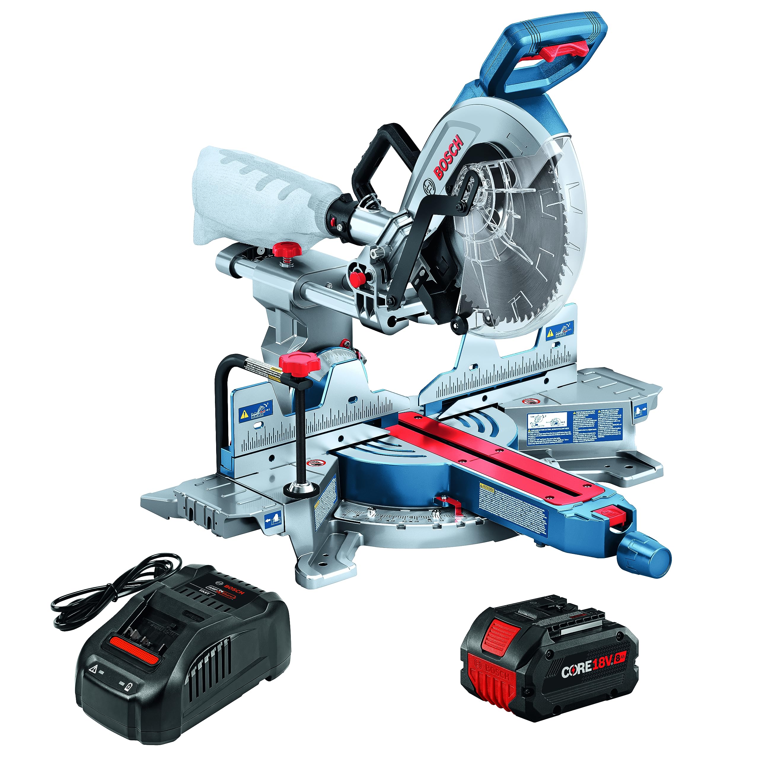 BOSCH GCM18V-10SDN14 PROFACTOR™ 18V 10 In. Dual-Bevel Slide Miter Saw Kit with (1) CORE18V® 8 Ah High Power Battery