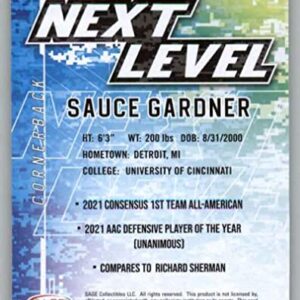 2022 Sage High Series #91 Sauce Gardner Next Level Cincinnati RC Rookie Football Trading Card