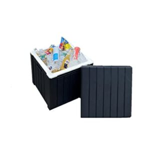 Ice Cooler/Storage Deck Box, and seat, Outdoor Ice Chest is Great to Use for Pool Accessories, Hot Tub Towel Holder, Toys, Gardening Tools, Sports Equipment, UV Resistant Resin,