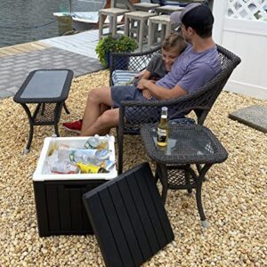 Ice Cooler/Storage Deck Box, and seat, Outdoor Ice Chest is Great to Use for Pool Accessories, Hot Tub Towel Holder, Toys, Gardening Tools, Sports Equipment, UV Resistant Resin,
