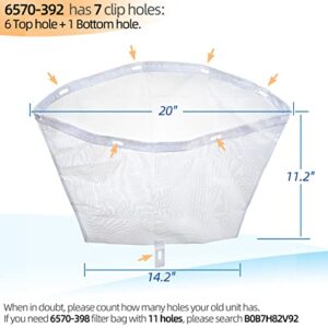 Alocs 6570-392 Debri Attachment Net Bag for Ja-cuzzi 2002-2013 J-300 // 2007+ J-270 J-280 // 2008-2012 J-230 // 2011+ J-LX J-LXL Series Hot Tub Mesh Skimmer with 7 Clip Holes