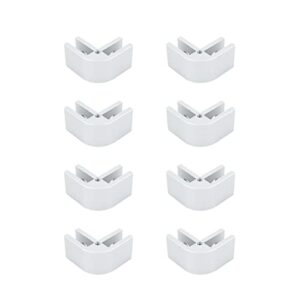 faotup 1set/4pairs silver flame guard corner hardware,fire pit flame wind glass guard parts,flame guard corner glass connector kit 8 pcs,d type,1.29×1.29×0.78inches