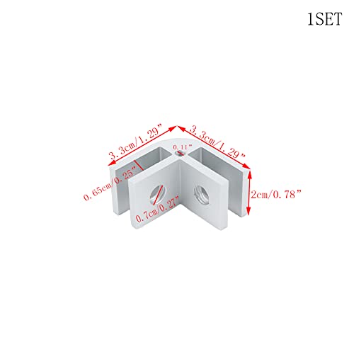 Faotup 1SET/4Pairs Silver Flame Guard Corner Hardware,Fire Pit Flame Wind Glass Guard Parts,Flame Guard Corner Glass Connector Kit 8 PCS,D Type,1.29×1.29×0.78inches