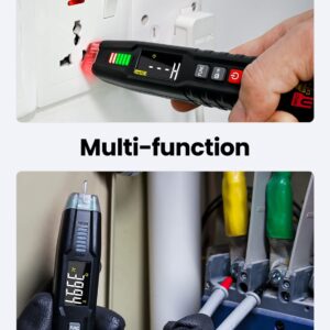 KAIWEETS Voltage Tester/12V-300V, Buzzer Alarm, Live/Null Wire Tester Electrical Tester with LCD Display, Contact Voltage Pen with NCV, Wire Breakpoint Finder (More Accurate No Gloves)