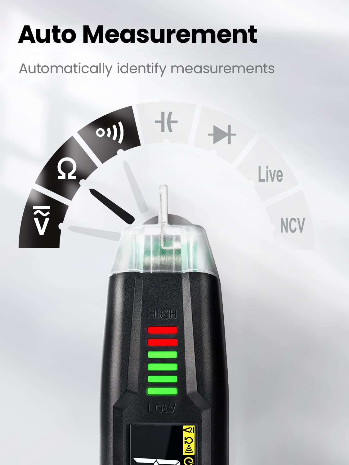 KAIWEETS Voltage Tester/12V-300V, Buzzer Alarm, Live/Null Wire Tester Electrical Tester with LCD Display, Contact Voltage Pen with NCV, Wire Breakpoint Finder (More Accurate No Gloves)