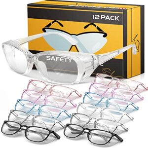 oxg 12 pack stylish safety glasses goggles for women, ansi z87.1 protective eyewear blue light blocking anti dust uv eye protection glasses for nurses lab