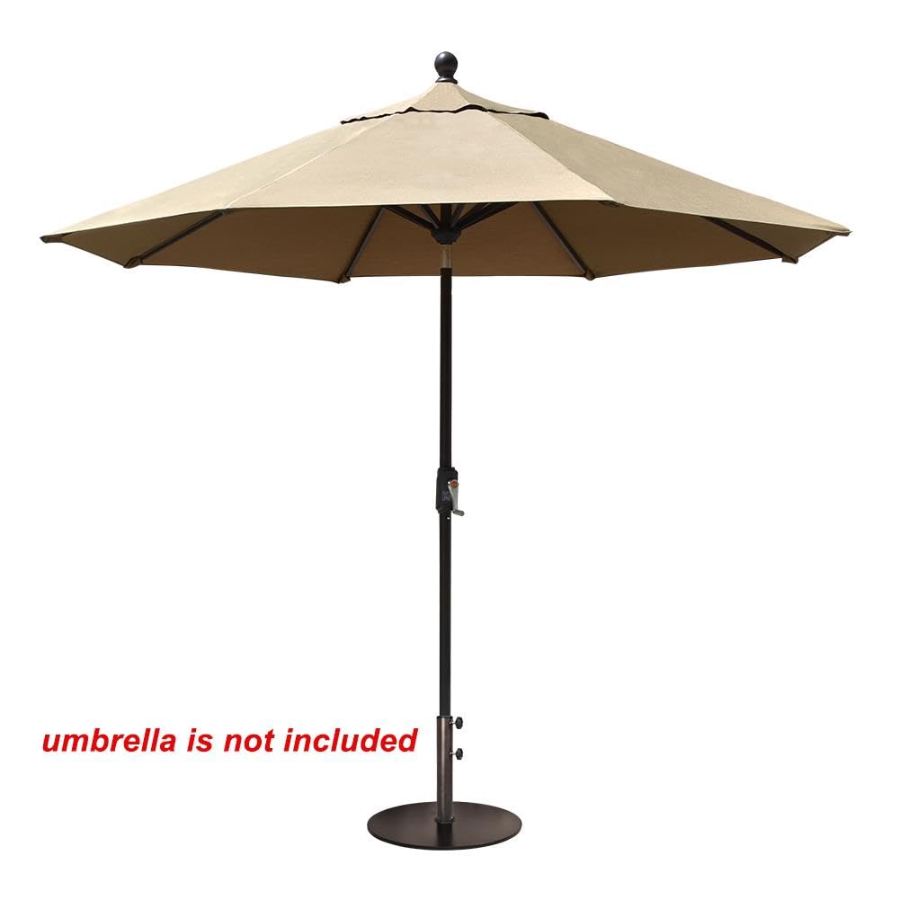 EliteShade USA Up to 140 lbs Round Umbrella Base Steel Plate Stand Market Patio Outdoor Heavy Duty Umbrella Holder, Bonus 18" Round Weight Sand Bag (Sand is not Included), Reddish-Brown